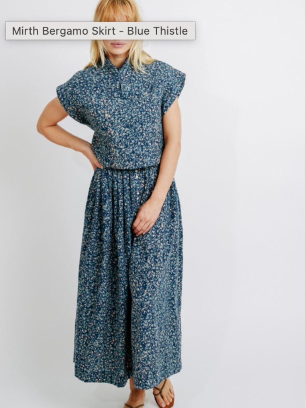 Mirth Bergamo Maxi Skirt - Blue Thistle